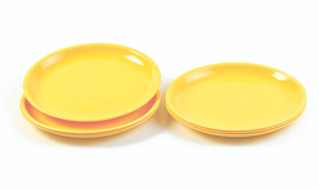 Set of 6 white round mini soup plates, model 2185, neatly stacked.