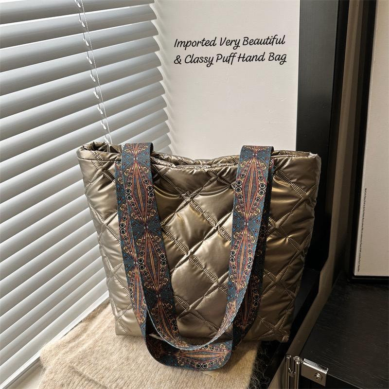 Classy Broad Belt Puff Handbag for Women - New Arrival