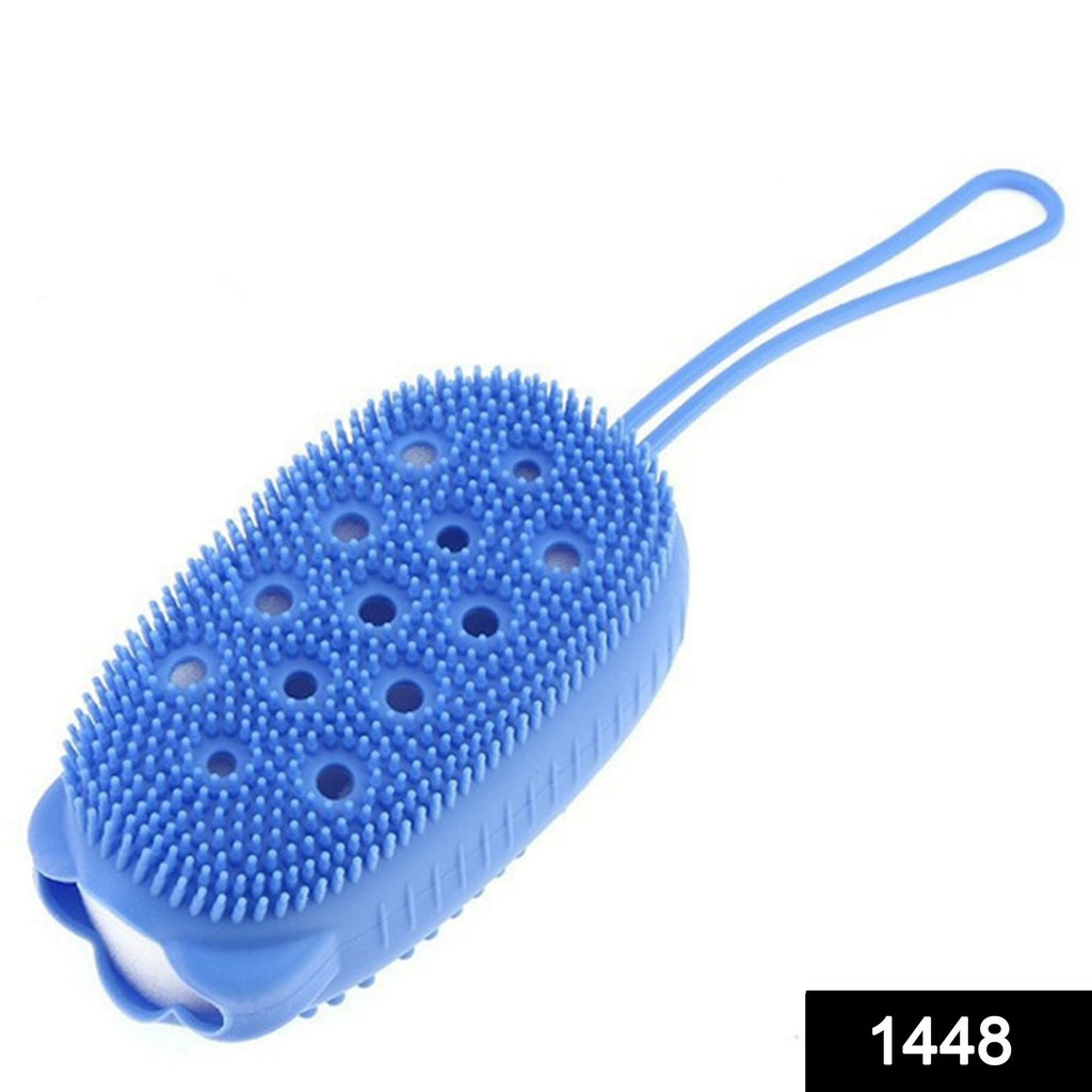 Super soft silicone body scrubbing brush for relaxing bubble bath spa