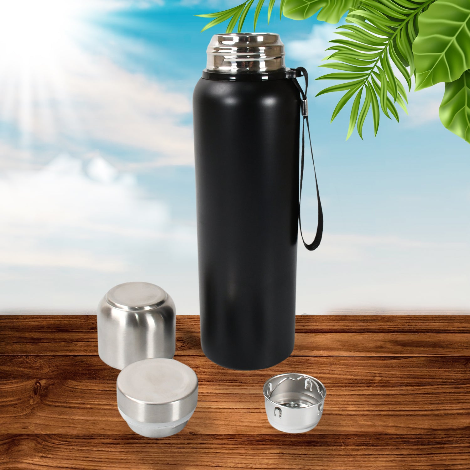 Stainless Steel Water Bottle Fridge Water Bottle Stainless Steel Water Bottle Leak Proof Rust Proof Cold  Hot Thermos Steel Bottle Leak Proof  Office Bottle  Gym  Home  Kitchen  Hiking  Trekking  Travel Bottle (1000ml800mlapprox 600ml) - TREND BUY