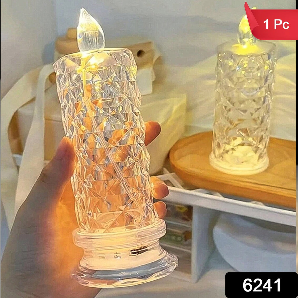 Lit rose crystal candle light for home decoration