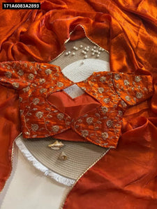 Buy Fandy Satin Saree with Sequins Blouse for Women | Festive & Ethnic Wear Online