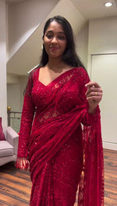 Faux Georgette Embroidered Sequin Saree for Women | Festive & Party Wear