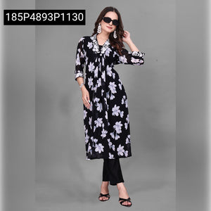 Faux Georgette Floral Print Women's Kurta Set | Everyday Elegance