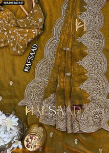 Fendy Chiffon Sequence Embroidered Saree for Women | Festive Wear