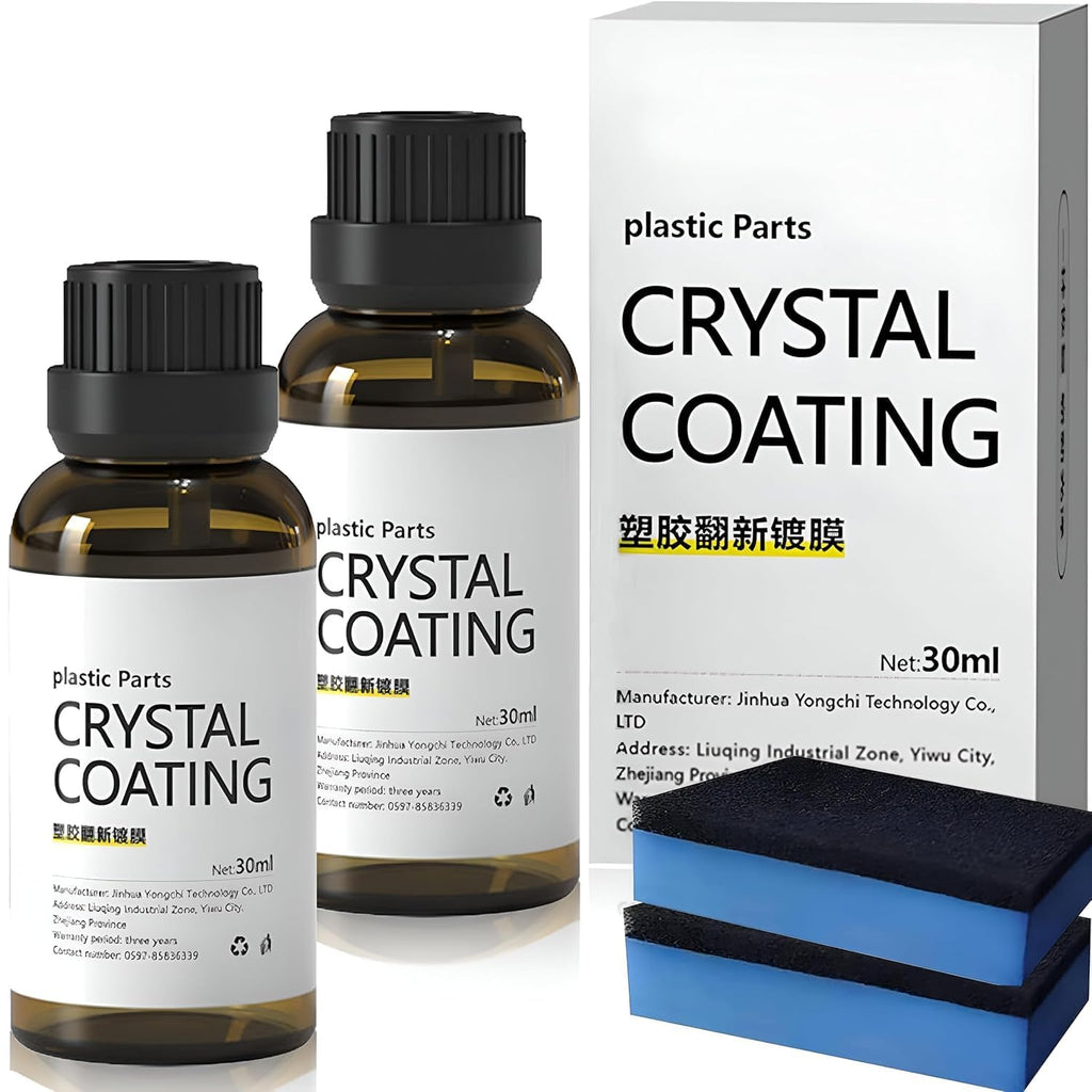 Hand applying crystal coating liquid to a black car, creating a high-gloss, protective finish for vehicles.