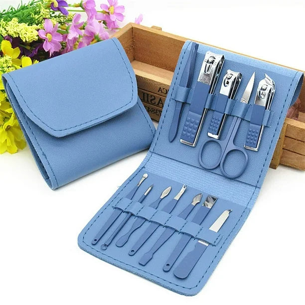 16 in 1 Manicure Set Nail Cutter and comprehensive grooming tools in a sleek compact case.