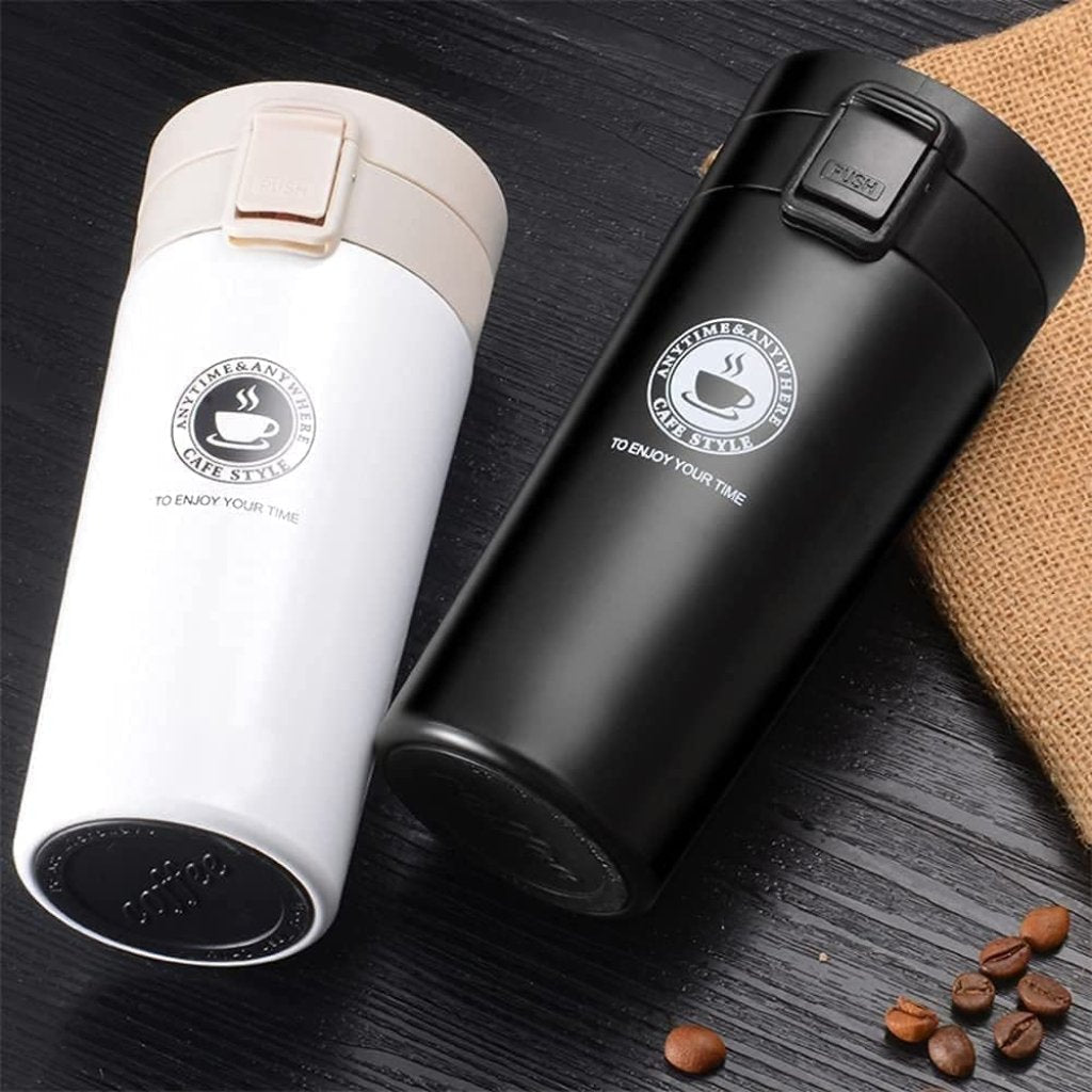 White ceramic 500ml coffee mug with handle, simple design