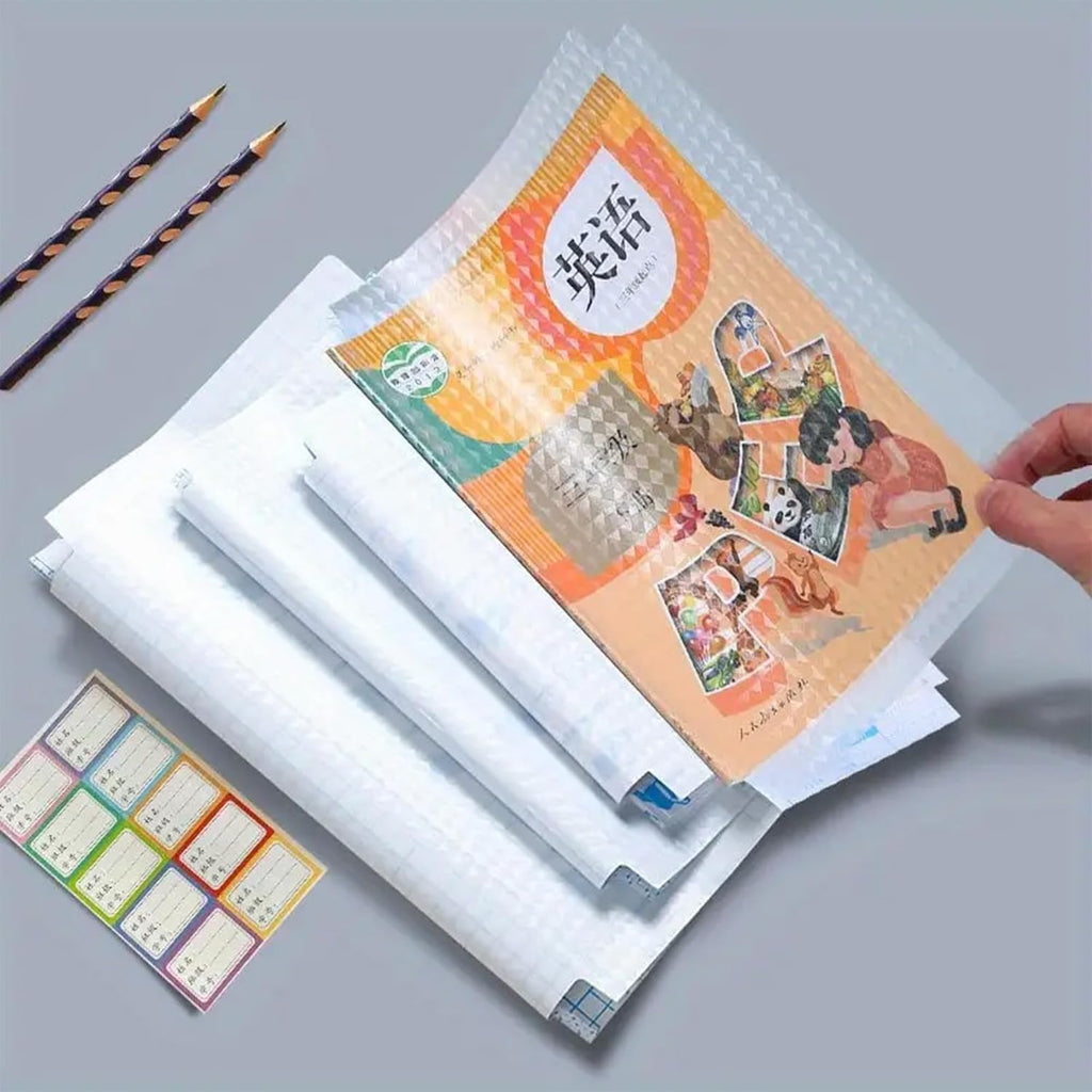 30 waterproof clear plastic book covers, perfect for protecting school textbooks.