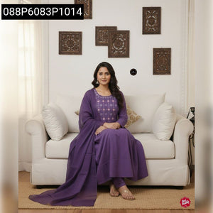 Flared Embroidered Cotton Kurta Set Women's | Festive & Casual Elegance