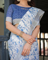 Floral Linen Women's Saree | Casual & Festive Elegance