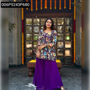 Floral Peplum Sharara Set Women's | Elegant Style for Celebrations