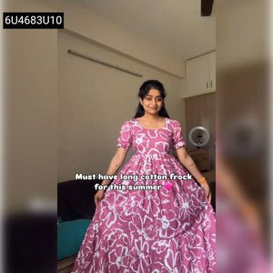 Floral Print Cotton Maxi Dress for Women | Summer Casual