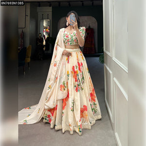 Elegant Floral Print Georgette Lehenga Choli for Women | Festive & Ethnic Wear Online