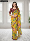 Buy Yellow Floral Print Georgette Saree for Women - Festive & Party Wear Ethnic Online