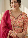 Floral Printed Anarkali Dress Set for Women | Party Wear