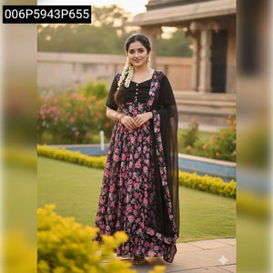 Women's Floral Anarkali Suit | Traditional Casual Wear