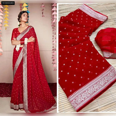 Foil Work Ombre Georgette Saree for Women - Festive & Ethnic Wear Online