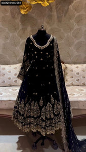 Women's Fox Georgette Embroidered Gown Set | Festive & Party Wear