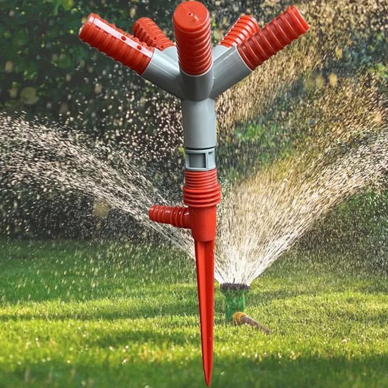 7537 Garden Sprinkler 360  Rotating Adjustable Round 3 Arm Lawn Water Sprinkler For Watering Garden Plantspipe Hose Irrigation Yard Water Sprayer - TREND BUY