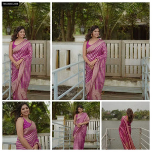 Buy Fuchsia Banarasi Soft Silk Saree for Women - Festive & Wedding Ethnic Wear Online