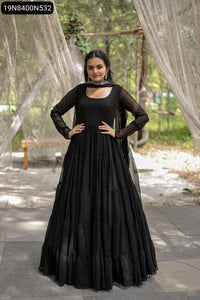 Fully Flaired Women's Ready Made Gown | Elegant Party Wear