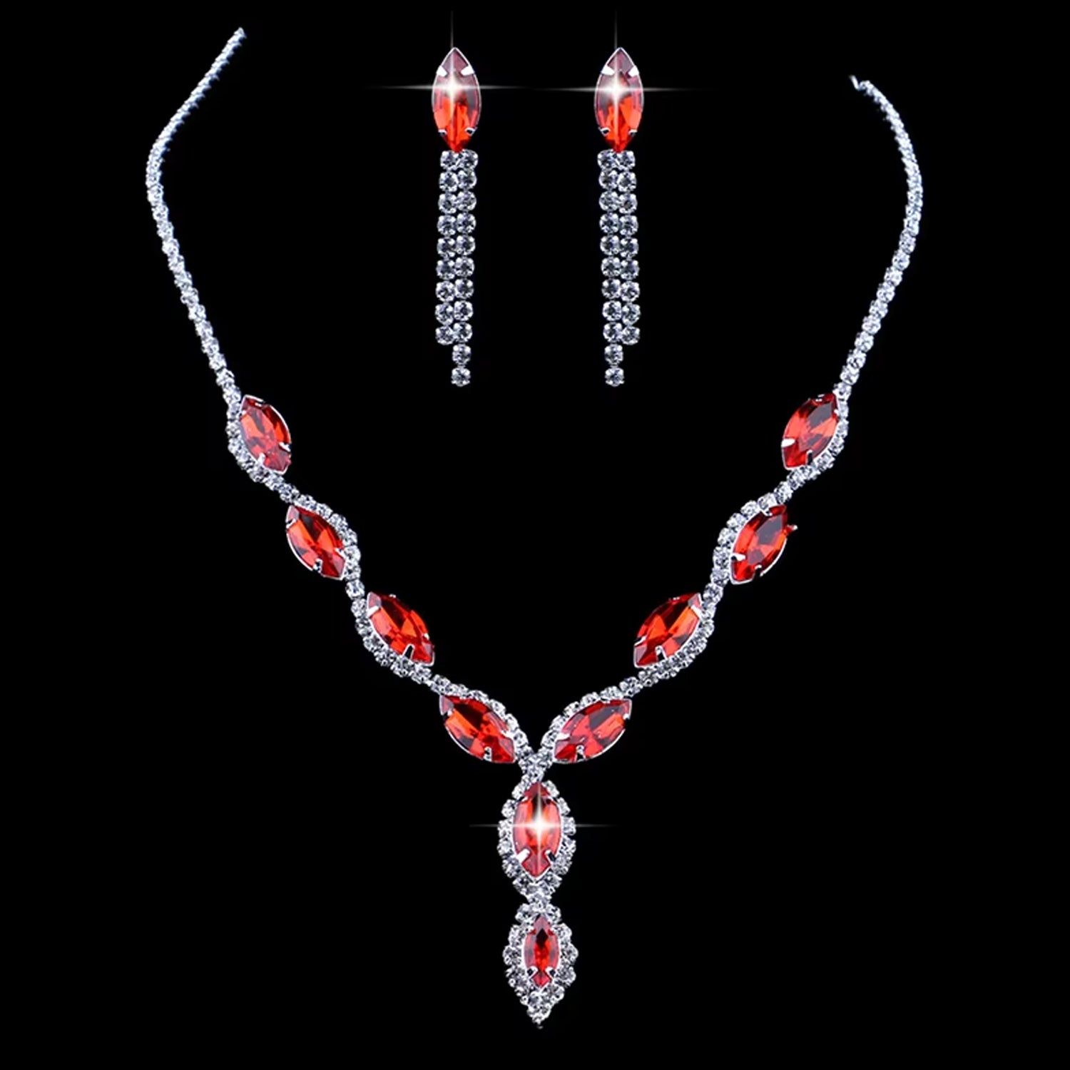 Necklace And Earrings Set Wedding Jewelry Set (1 Set Mix Color)