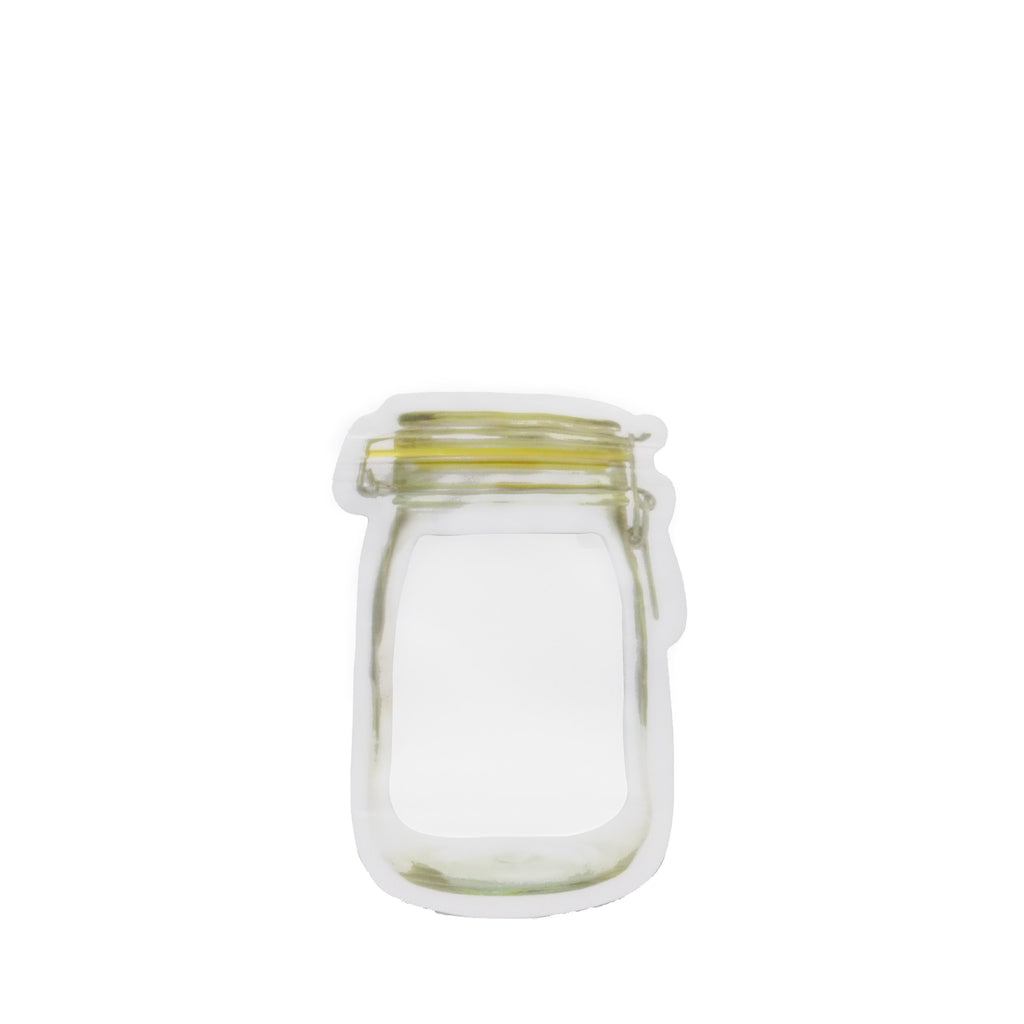 150ml reusable airtight plastic mason jar zipper food storage pouches with snacks