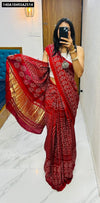 Handcrafted Pure Gaji Silk Bandhani Saree - Premium Traditional Indian Wedding & Festive Wear