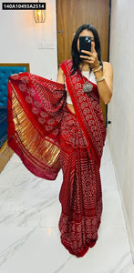 Handcrafted Pure Gaji Silk Bandhani Saree - Premium Traditional Indian Wedding & Festive Wear