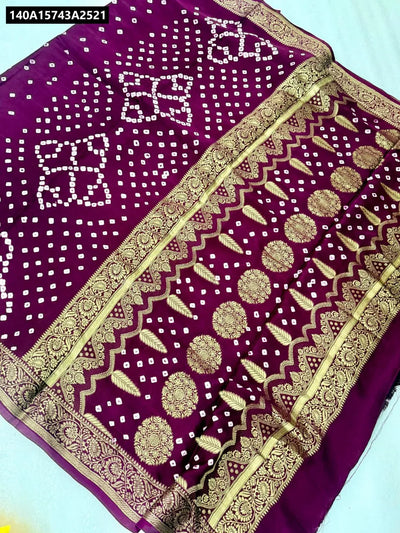 Gajji Bandhej Silk Saree for Women - Festive & Special Occasion Ethnic Wear