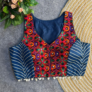 Gamthi Patch Multi Work Blouse for Women | Navratri & Party Wear