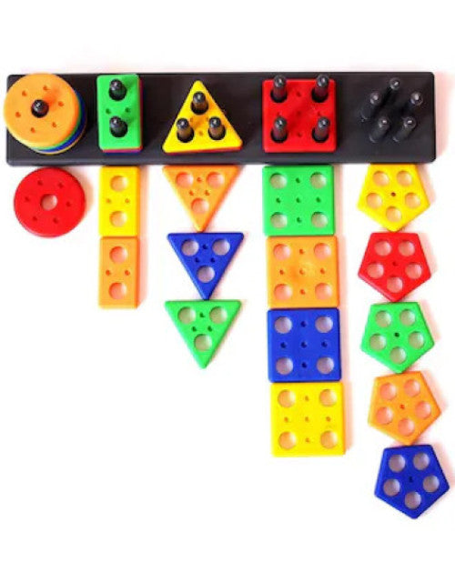 Geometric Shape Sorting Toy for Toddlers Early Learning Puzzle Blocks Column Set for Kids