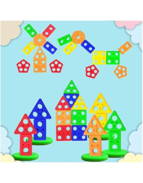 Geometric Shape Sorting Toy for Toddlers Early Learning Puzzle Blocks Column Set for Kids
