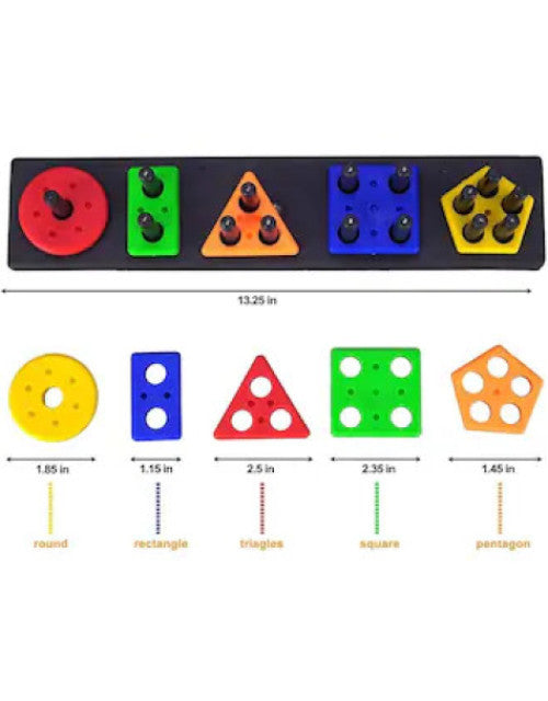 Geometric Shape Sorting Toy for Toddlers Early Learning Puzzle Blocks Column Set for Kids