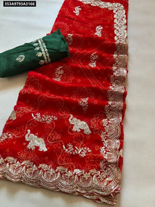 Georgette Bandhani Saree for Women | Festive & Party Wear