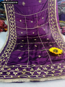 Buy Plum Purple Georgette Hand Sequence Saree for Women | Festive Glamour Ethnic Wear Online