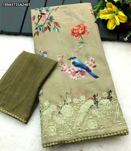 Georgette Parrot Print Saree for Women | Festive & Ethnic Wear Online