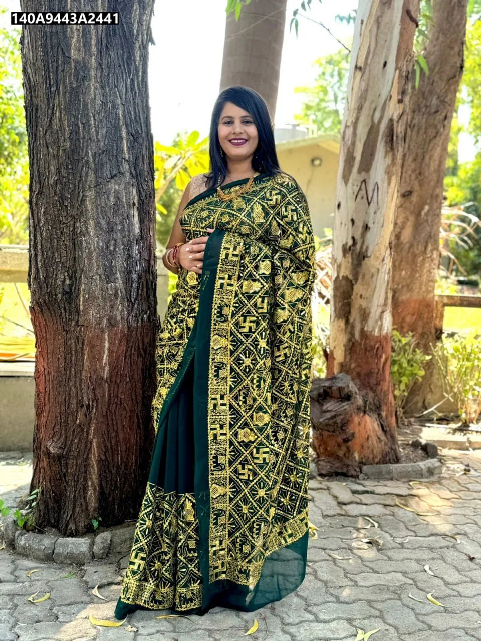 Georgette Sequins Embroidered Saree for Women