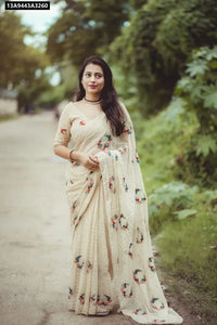 Georgette Zari Woven Chex Saree for Women | Ethnic & Festive Wear