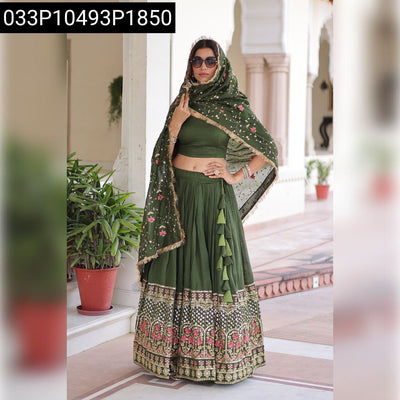 Glamorous Vichitra Silk Lehenga for Women | Festive & Wedding Wear