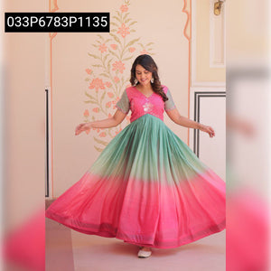 Gold Crush Beads Embroidered Women's Gown | Party Wear Elegance