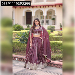 Gold Crush Embroidered Lehenga Choli for Women | Festive Wear