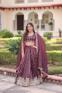 Gold Crush Embroidered Lehenga Choli for Women | Festive Wear