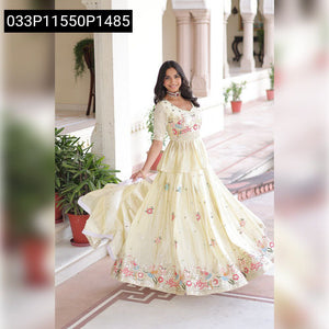 Gold Crush Embroidered Peplum Lehenga Set for Women | Festive Wear