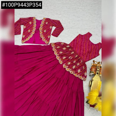Gorgeous Bandhej Lehenga - Heavy Embroidery Thared Work for Festive & Wedding Wear