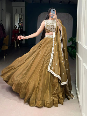 Gorgeous Chanda Silk Lehenga - Sequin Embroidered Festive Wear