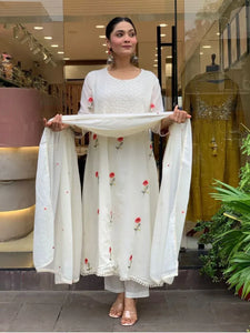 Gorgeous Chanderi Silk Suit - Embroidered Festive Wear for Women