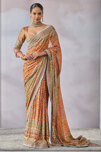 Gorgeous Chinon Silk Saree - Real Mirror Work for Festive & Party Wear