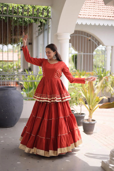 Gorgeous Cora Cotton Lehenga Peplum Set - 12m Flair Festive Wear for Women